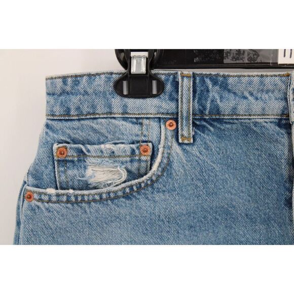 BDG SUMMER CUTOFF Urban Outfitters High Rise Cheeky Jean Shorts Frayed Hem Sz 32 - Picture 2 of 10